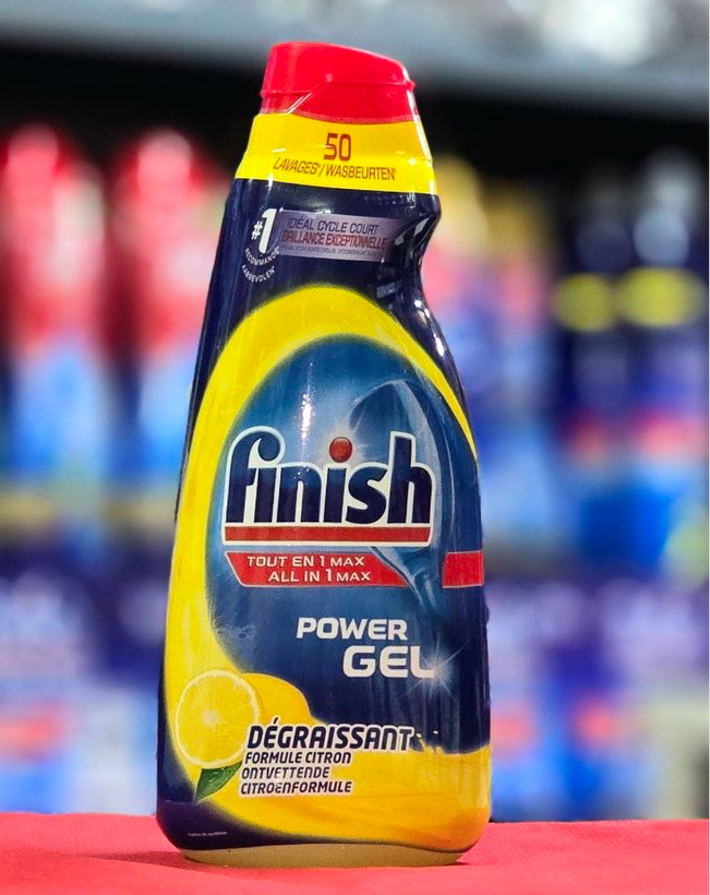 ژل ماشین ظرفشویی فینیش مدل POWER GEL حجم 1000 میلی لیتر با رایحه لیمو