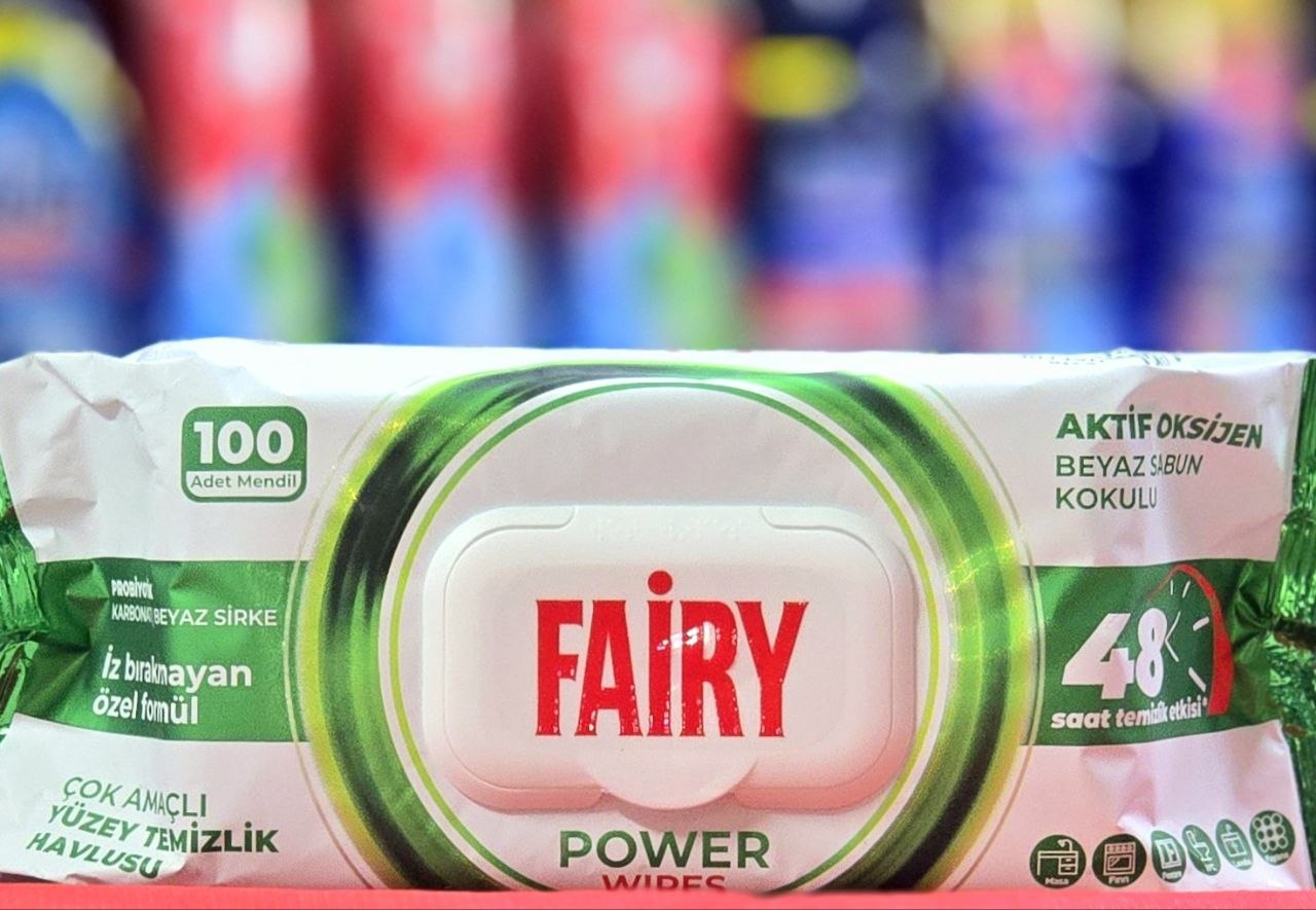 دستمال مرطوب پاک کننده سطوح فیری Power Wipes بسته 100 عددی