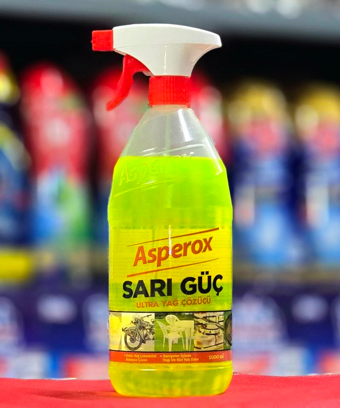 اسپری پاککننده چندمنظوره فوقالعاده قوی لکه و چربی اسپروکس زرد 1 لیتری Asperox Sari Guc