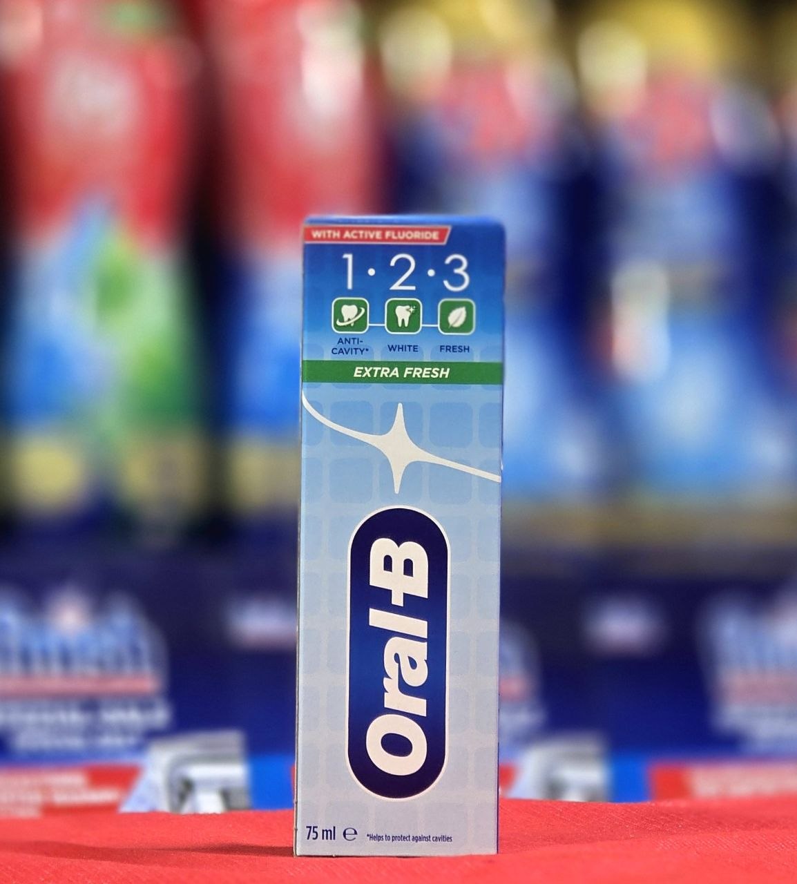 خمیر دندان سه کاره اورال بی سری 123 مدل EXTRA FRESH حاوی فلوراید فعال حجم 75 میل