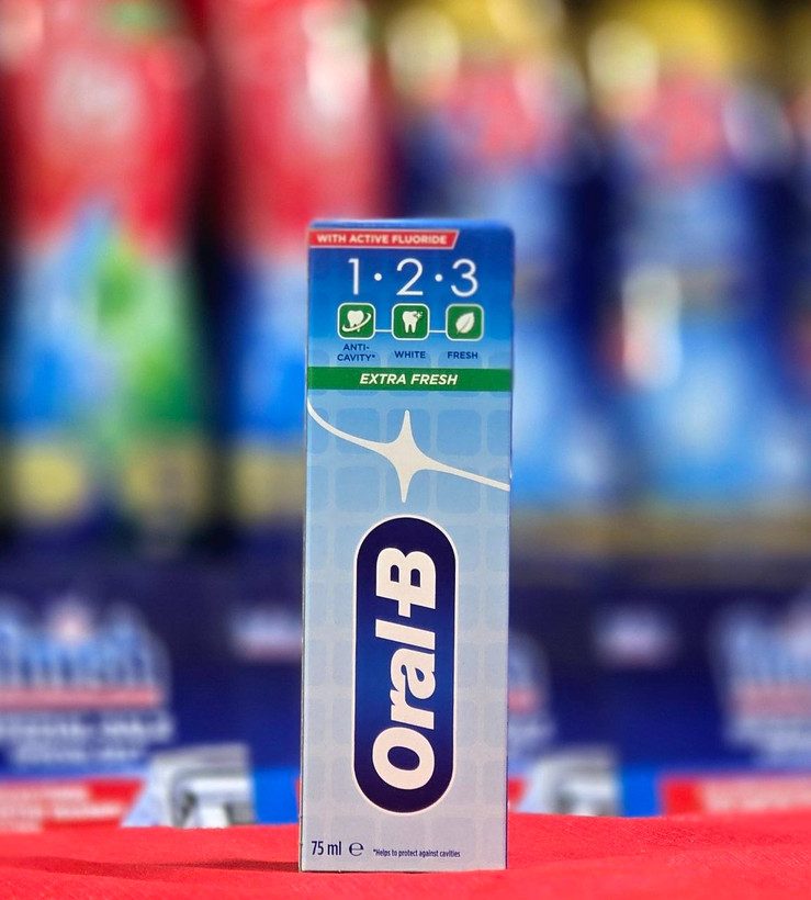 خمیر دندان سه کاره اورال بی سری 123 مدل EXTRA FRESH حاوی فلوراید فعال حجم 75 میل